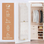 STORAGE MANIAC Over the Door Shoe Organizer with Curtain Dustproof Heavy-Duty Large Deep Pocket Hanging Shoe Organizer for Cl