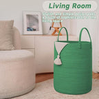 JMvicyroam Large Woven Laundry Basket Hamper,100L Cotton Rope Storage Bin for Blankets,Toys and Clothes,Decorative Tall Nurse