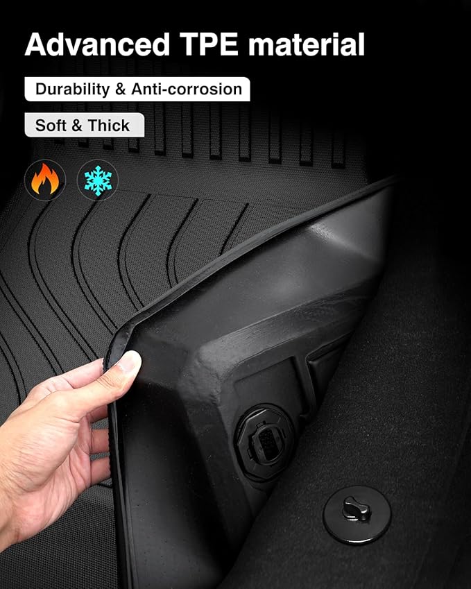 Powerty Floor Mats for Honda Accord 2023-2025 2026 (Include Hybrid) Accessories All Weather Floor Liner 3D TPE 1st & 2nd Row Floor Mat Heavy-Duty Floor Liners