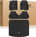 3W Floor Mats & Cargo Liner Fit for Honda CR-V 2023 2024 2025 2026 (Include Hybrid), All Weather TPE Custom Fit Honda CRV Floor Liner 1st, 2nd Row and Trunk (Upper Positon) Full Set Car Mats Black