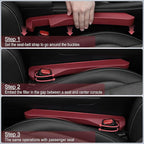 UREHEPO 2pcs Elastic Car Seat Gap Filler Organizer, Universal Interior Car Accessories to Stop Things from Dropping and Add Style for Car SUV and Truck, Fill The Gap Between Seat and Console - Red