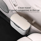 Custom Text Car Trash Can with Lid,Leakproof Auto Garbage Bin & Storage Organizer, Waterproof Car Trash Bag Holder with PU Leather Top for Back of Seat/Door