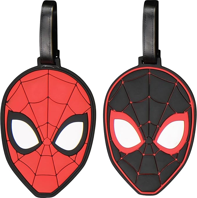 FUL Marvel Spider-Man 2-Piece Suitcase ID Tag Set with Adjustable Straps, Mile Morales, Multi, One Size