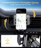 Miracase Phone Holders for Your Car with Metal Hook Clip, Air Vent Cell Phone Stand Car Mount, Universal Automobile Cradle for Garmin GPS Fit iPhone Android and All Smartphones, Dark Grey