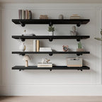Industrial Pipe Wall Wood Shelves,Real Long Wooden Shelves 60",11.8" Extra Width, Modern Floating Shevles for Wall Bookshelf 