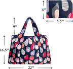 allydrew Large Foldable Tote Nylon Reusable Grocery Bags, 5 Pack
