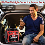 BS ONE 1000 Amp Peak Current Car Jump Stater, 12V Lead Acid Battey Jump Box with 260PSI Air Compressor, Jump Starter Battery