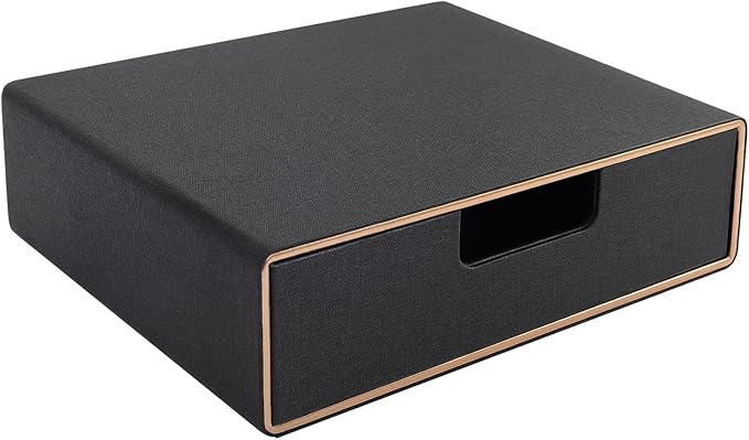 Stackable Organizer Drawer PU Leather Classic Handmade,Organize Home Office Desk Accessories and Sort Letter-Size Paper/a4 Do