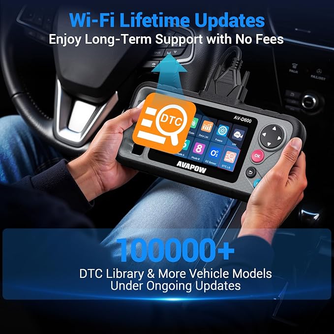 AVAPOW AV-D600 4 Systems OBD2 Scanner Engine/Transmission/SRS/ABS Diagnostic Tool, Oil Reset/EPB Reset/Battery Match, Car Code