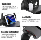 Double-use Steering Wheel Tray(14.5*11inch), Car Food Trays for Eating with Drinks Holder, Car Trays for Eating for Pad Laptop, Multipurpose Travel Car Accessories, Fits Most Vehicles Steering Wheels