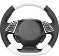 MEWANT Hand Stitched White Leather Steering Wheel Cover Wrap for Chevrolet Camaro 2017-2022 Steering Wheel Accessories for Chevrolet Camaro 2017-2022