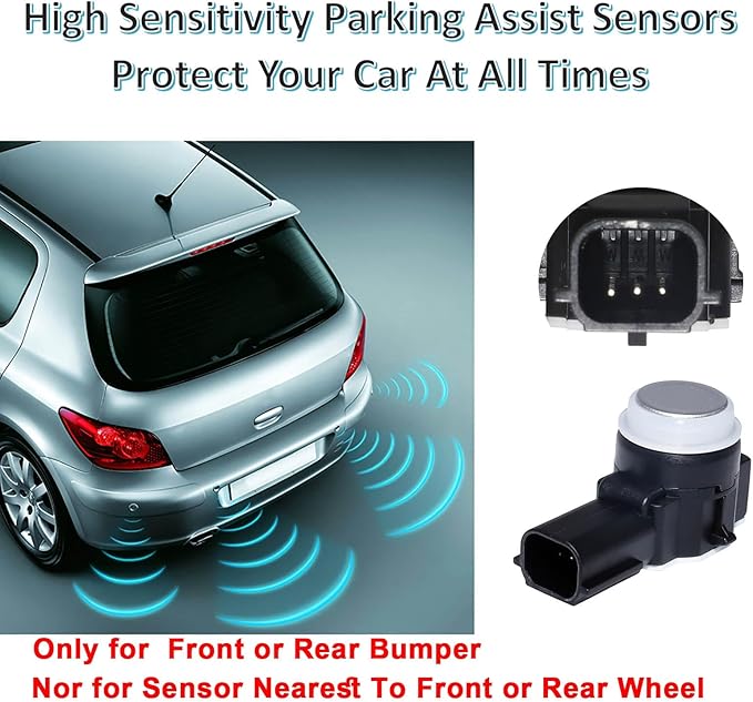 MANATEE Bumper Park Assist Object Sensor 84153946 for Cadillac Chevy GMC Buick Silverado Sierra 1500 2500 3500 HD Yukon XL Encore Lacrosse CTS CT6 XT5 XTS, 23428268 52050134 84078131 (4PCS Silver)