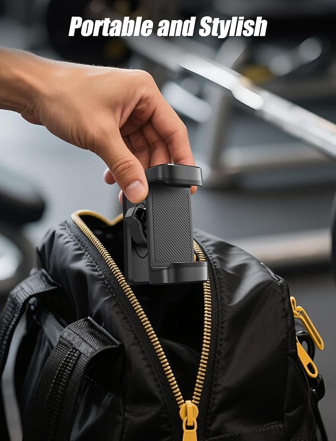Gym Magnetic Phone Holder【Strong Magnets】- 360 Adjustable Magnetic Phone Mount, Phone Holder Gym Accessories for Men Women Compatible with All Smartphones 4.7-7"