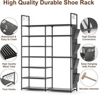 Kottwca 7 Tiers Shoe Rack Metal Shoe Organizer for Entryway Closet, 24-28 Pairs Stackable Shoe and Boots Shelf Storage Cabine