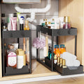 Simple Trending Under Sink Organizer 2 Pack, Sink Pull-Out Sliding Storage Cabinet, 2-Tier Under Shelf Organizer for Kitchen 