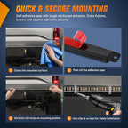 Nilight 60 Inch Truck Tailgate Strobe Light Strip Tail Emergency Bar Rear Window Warning Lamp Ultra-Bright Double Row 360 LED for Pickup Trailers Construction Vehicles Car SUV, Amber