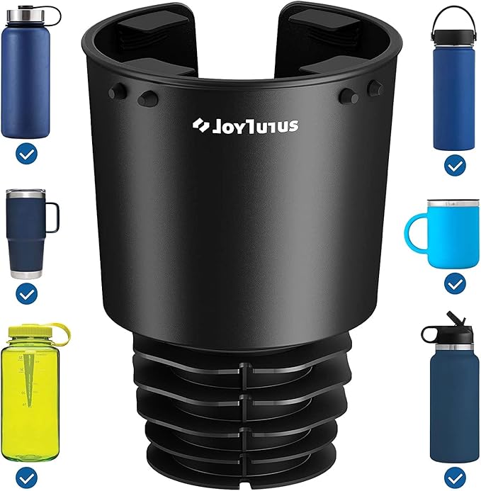 JOYTUTUS Upgraded Car Cup Holder Expander with Offset Base, Compatible YETI Ramblers, Hydro Flask, Large for Hold 18-40 oz Bo