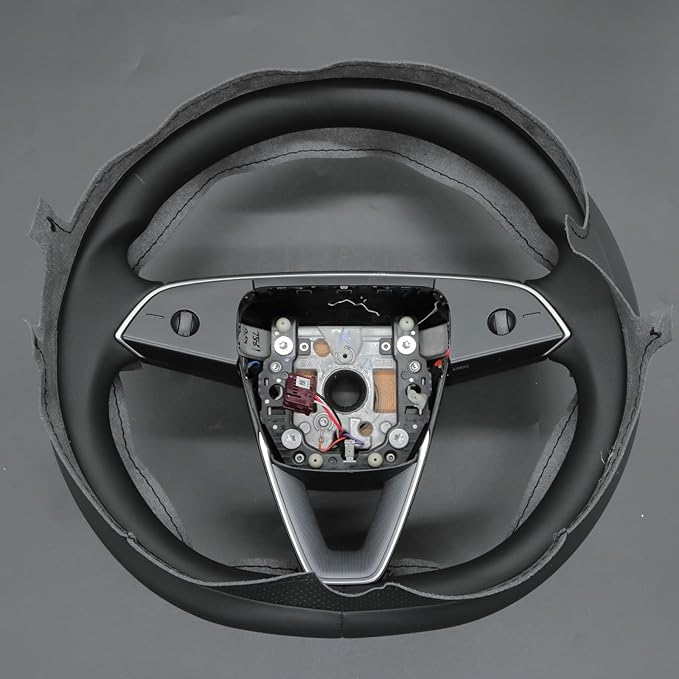 MEWANT DIY Stitching 3D Style Steering Wheel Cover Wrap for Tesla Model 3 Highland 2023-2025/Model Y 2025 Highland for Tesla Model 3/Model Y Accessories(3D Style)