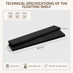 IEO Long Wooden Floating Shelves for Room Wall, Natural Wood Floating Shelves Wall Mounted Kitchen Shelf for Living Room, Bed