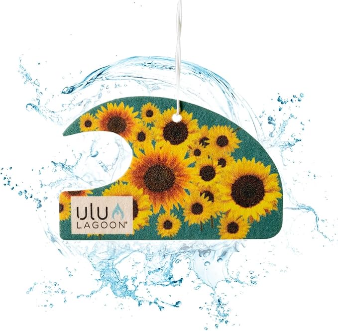 ulu Lagoon Hanging Car Air Freshener | Tropical Beach Coconut Surf Wax Scent Mini Wave | Long Lasting Car Freshener, Closet a