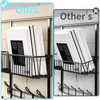 Kaiferty Over The Door Hooks Organizer,Door Hanger Door Storage with Basket,Over The Door Towel Rack Coat Hooks with 12 Hooks