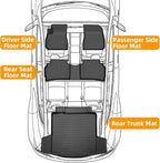 Floor Mats for Chevy Malibu 2016 2017 2018-2022 2023-2025, Custom Fit Chevrolet Malibu LS, RS, LT, Premier, TPE Duty Anti-Slip 1st & 2nd Row & Cargo Liner for 2023 Malibu Floor Mats Accessories