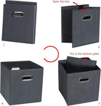 Fabric storage bins Cubes, Fabric Cube Organizer with Handle, Foldable Cube Bins for Cloth or Accessary Storage, 11x11x11, Se