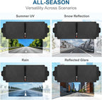 Veharvim Sun Visor Extender for Car (Polarized, UV400, PC Lens, 2 Side Sunshade), Car Visor Extender Sun Blocker, Visor Extender Attachment, Anti-Glare for Safe Driving