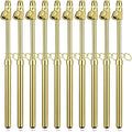 Tallew 10 Pack Tire Pressure Gauge Heavy Duty Air Pressure Tire Gauge Dual Head Semi Truck Tire Pressure Gauge Range 10-150 PSI, Extended Tube Tire Gauge Suitable for Semi Truck, and Bus (Gold)