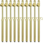 Tallew 10 Pack Tire Pressure Gauge Heavy Duty Air Pressure Tire Gauge Dual Head Semi Truck Tire Pressure Gauge Range 10-150 PSI, Extended Tube Tire Gauge Suitable for Semi Truck, and Bus (Gold)