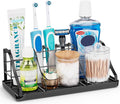 Bathroom Countertop Organizer - Detachable 7 Slots Kids Electric Black Toothbrush and Toothpaste Holder Drainage Tray for Bat