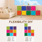 9 Cube Storage Organizer with Shelf Back to School Boxes 11 Inch Toy Storage Bins Closet Organizers Drawers Fabric Dresser fo