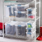 Sterilite 48-Pack Latching Box, Under Bed Storage Bins with Lids, Clear Plastic, 6 Quart - Heavy-Duty Organizing Containers f