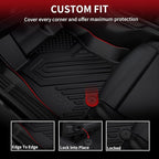 LASFIT Floor Mats for Ford Expedition Standard(Not for Max Models) 2021 2022 2023 2024 8 Seats(Not Fit 7 Seats), All Weather TPE Custom Fit for SUV Car Liners, 1st& 2nd& 3rd& Cargo Liner, Black 5pcs