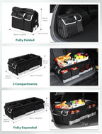 Oasser Trunk Organizer with Cooler Bag 95L, Bearing 110lb No Deformation, Collapsible with Multi Compartments, Removable