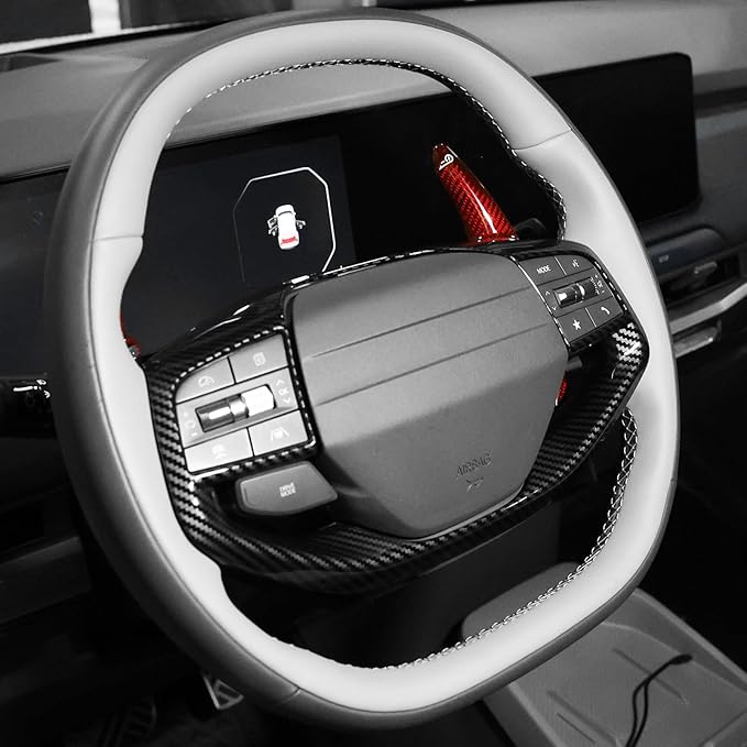 YOUTOOCAR Steering Wheel Button Frame Cover Compatible with Kia K4 25-26,Kia EV6 25-26,Kia Sportage 26,Kia EV3,Kia EV4 Accessories (1, Carbon Fiber Pattern)