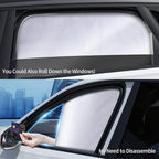 Aokway Side Window Sunshade Sun Shade for Car Window Double Thickness Auto Windshield Sunshades Curtain Universal Fit for Driver for Baby UV Protection (Blue, Front+Rear Side 4Pcs)