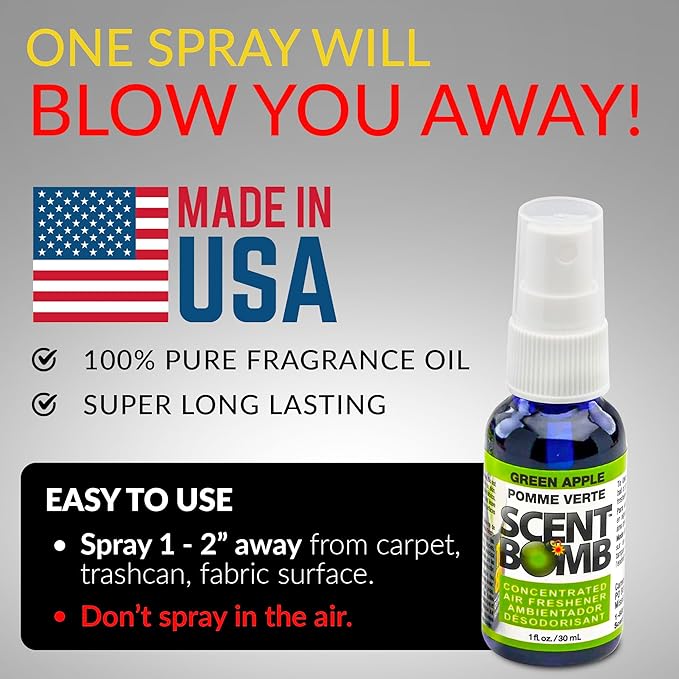 Scent Bomb Air Freshener Spray, Long-Lasting Odor Eliminator - Effective Deodorizer for Home & Car, Fresh Room Spray for Kitc