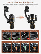 Phone Holders for Your Car, Adjustable Car Cup Holder Expander with Rubber Grip, Secure Hold, Multi-Scenario Use for Drivers,