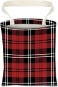 Car Trash Can, Hanging Car Organizer and Storage Bag, Trash Bin for Vehicle, Travelling, Camping Black and Red Checkerboard