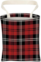 Car Trash Can, Hanging Car Organizer and Storage Bag, Trash Bin for Vehicle, Travelling, Camping Black and Red Checkerboard
