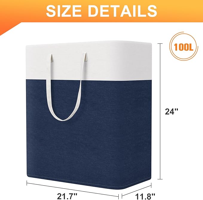 TasticTotes laundry basket 3-Pack, laundry hamper, Hamper with handles, collapsible laundry baskets, Waterproof dirty clothes