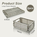 2 Pack Mini Foldable Small Plastic Baskets for Organizing and Storage，Collapsible Storage Crates,Mini Bins for Home Kitchen B