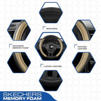 Skechers Steering Wheel Cover Memory Foam,Luxury Leather Steering Wheel Covers,Universal Anti-Slip Fit 14" 1/2-15" Car Wheel 