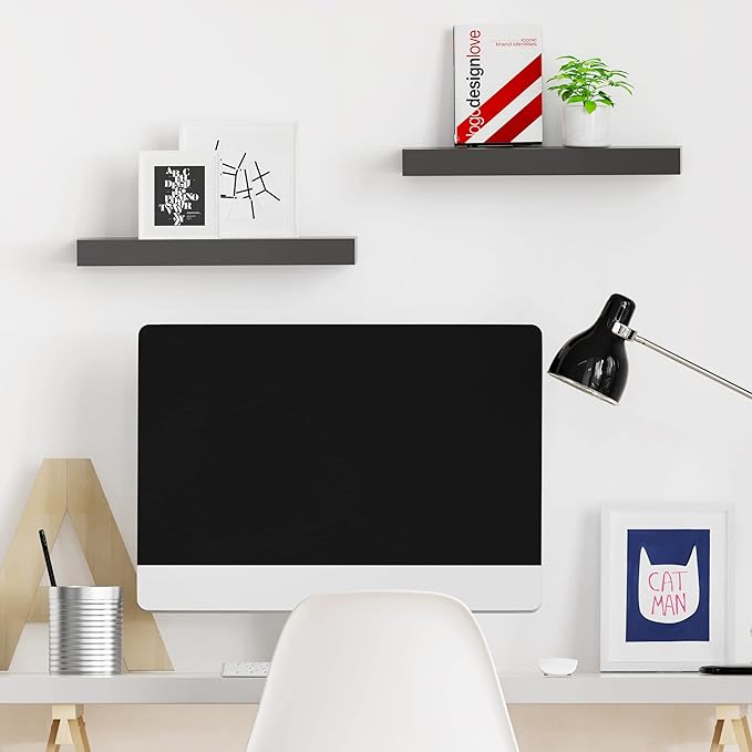 Ballucci Floating Shelves, 2-Pack 16" Wood Wall Shelf Set with Invisible Brackets for Bathroom, Living Room, Bedroom, Kitchen