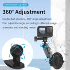 TELESIN Aluminum Camera Suction Cup Car Mount with Phone Holder, Outside Inside Windshield Window Dashboard Accessories for GoPro 13 12 11 10 9 8 7 6 5 Insta360 X3 X4 X5 DJI Action 3 4 5pro Pocket 3