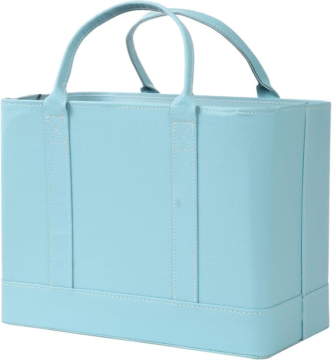 Chic File Organizer Tote with Removable Dividers – Stylish Faux Leather Document Storage with Sturdy Sides and Double Handles