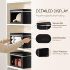 Homsorout Storage Bins with Lids - Small Fabric Organizers with Window, Collapsible Storage Bins for Clothes, Decorative Clos