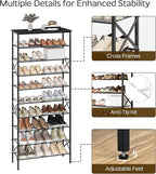 YATINEY 10 Tier Shoe Rack, Large Capacity Shoe Storage Organizer Holds 40 Pairs, Sturdy and Stable, for Entryway, Hallway, Cl