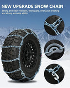 SCITOO QG2228CAM Snow Chains for Car Pickup Trucks SUV,Universal Emergency Tire Traction Chain,Anti-Skid Thickening Tire Chai